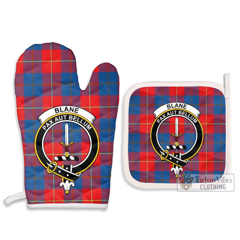 Blane Tartan Combo Oven Mitt & Pot-Holder with Family Crest Combo 1 Oven Mitt & 2 Pot-Holder White - Tartan Vibes Clothing