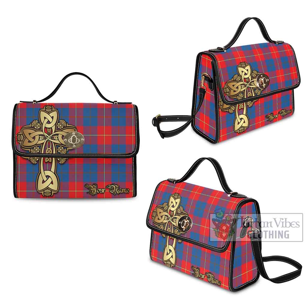 Tartan Vibes Clothing Blane Tartan Waterproof Canvas Bag Golden Thistle Celtic Cross Style