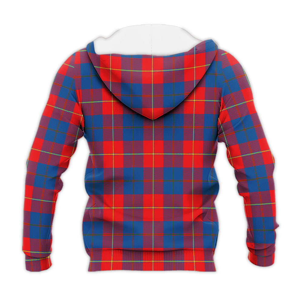 Blane Tartan Knitted Hoodie with Family Crest - Tartanvibesclothing