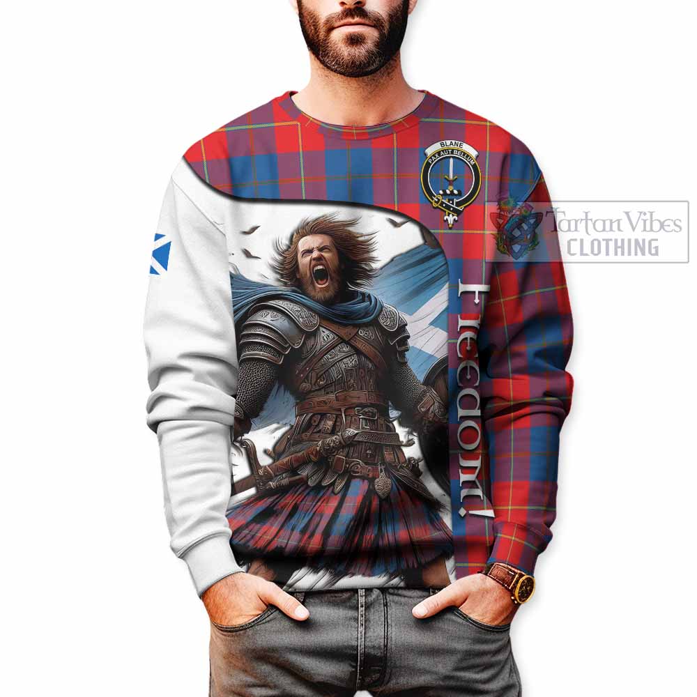 Tartan Vibes Clothing Blane Crest Tartan Sweatshirt Inspired by the Freedom of Scottish Warrior