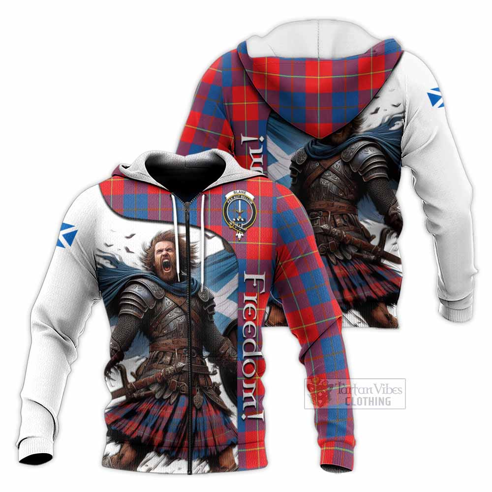 Tartan Vibes Clothing Blane Crest Tartan Knitted Hoodie Inspired by the Freedom of Scottish Warrior