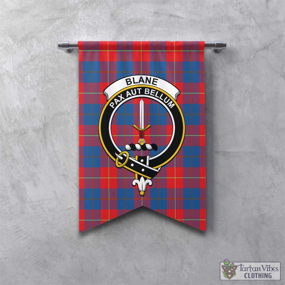 Tartan Vibes Clothing Blane Tartan Gonfalon, Tartan Banner with Family Crest