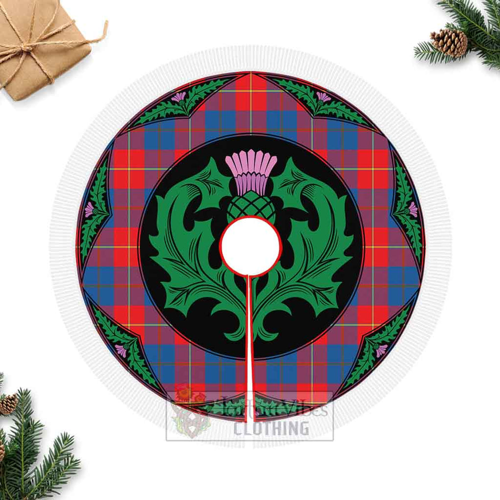 Tartan Vibes Clothing Blane Tartan Christmas Tree Skirt Scottish Thistle Style