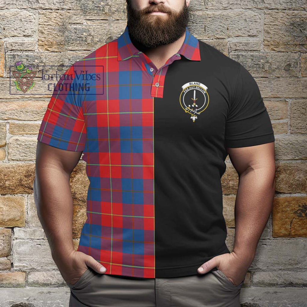 Blane Tartan Polo Shirt with Family Crest and Half Of Me Style - Tartanvibesclothing Shop