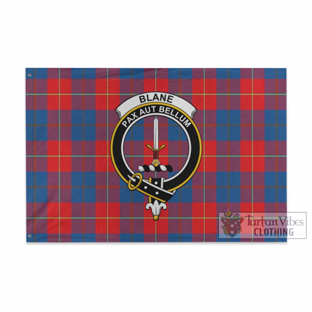 Tartan Vibes Clothing Blane Tartan House Flag with Family Crest