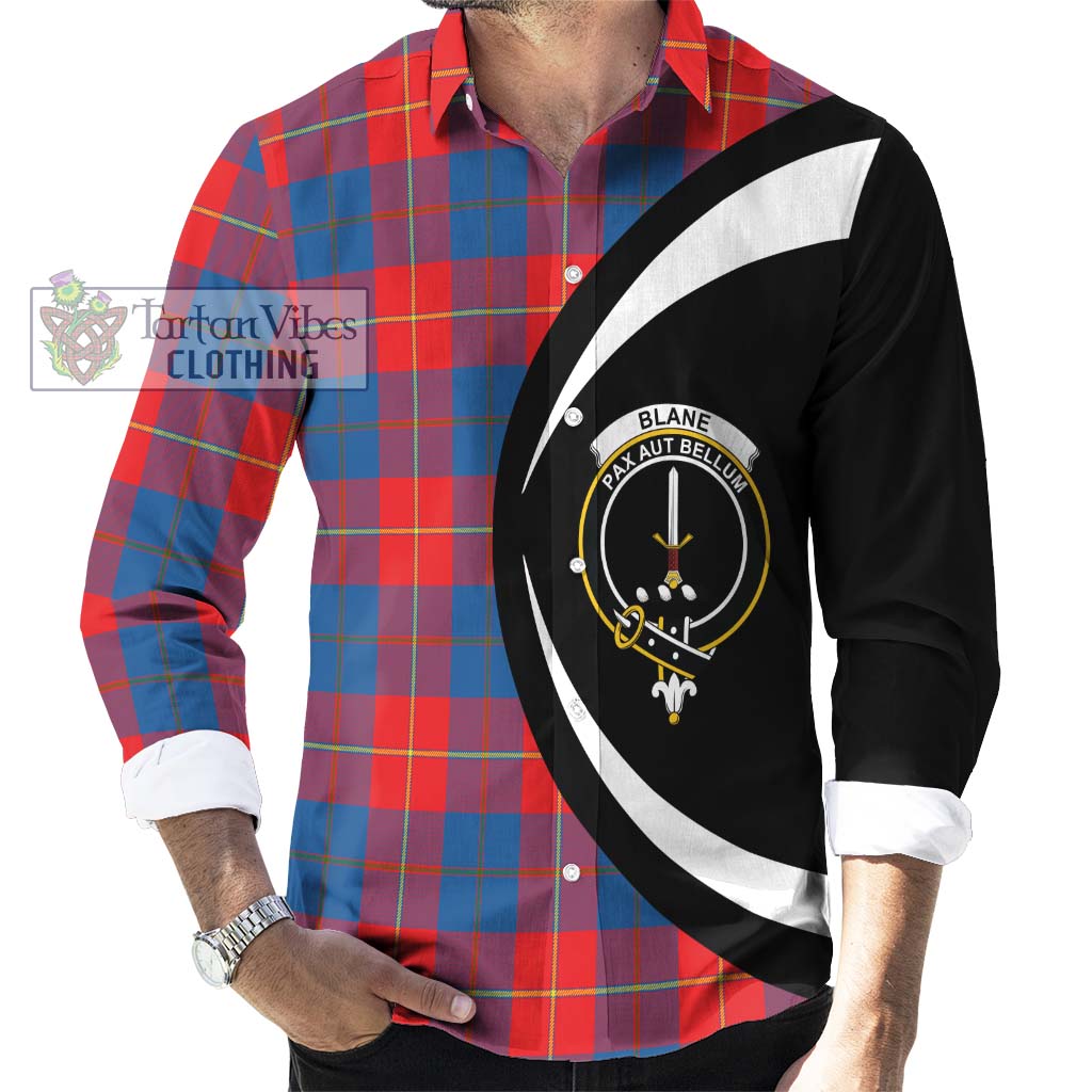 Blane Tartan Long Sleeve Button Up with Family Crest Circle Style - Tartan Vibes Clothing