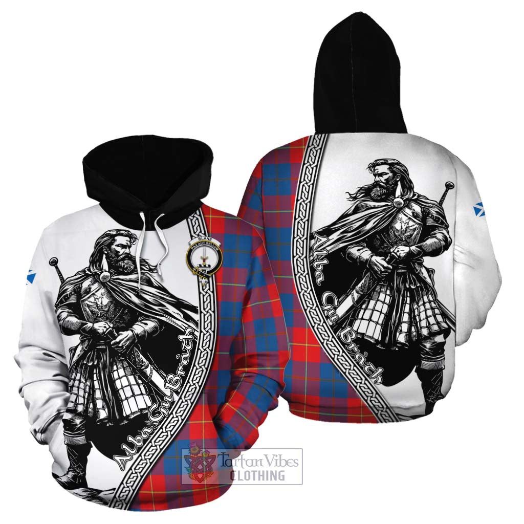 Tartan Vibes Clothing Blane Tartan Clan Crest Cotton Hoodie with Highlander Warrior Celtic Style