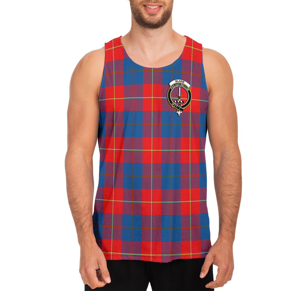 Blane Tartan Mens Tank Top with Family Crest - Tartanvibesclothing