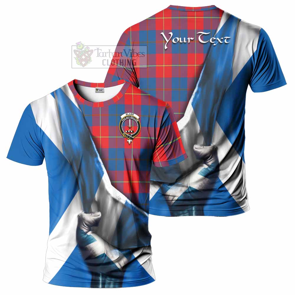 Tartan Vibes Clothing Blane Tartan T-Shirt with Family Crest Scotland Patriotic Style