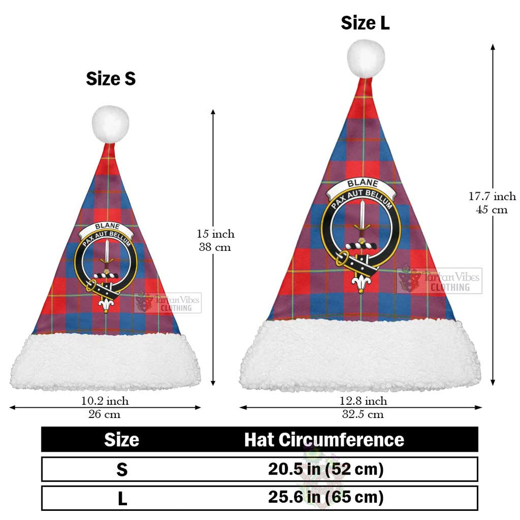 Tartan Vibes Clothing Blane Tartan Christmas Santa Hats with Family Crest