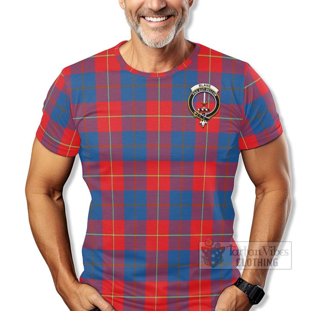 Tartan Vibes Clothing Blane Tartan T-Shirt with Family Crest Celtic Skull Style