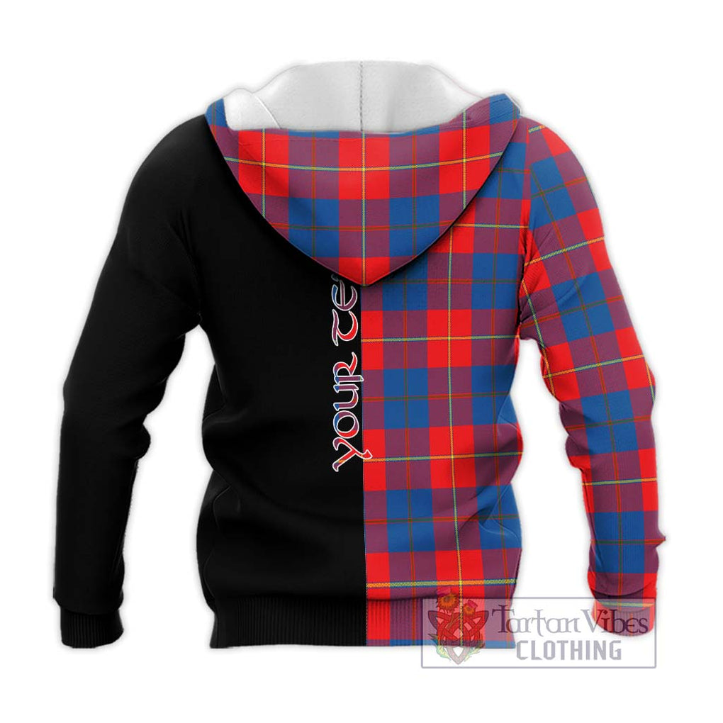 Blane Tartan Knitted Hoodie with Family Crest and Half Of Me Style - Tartanvibesclothing Shop