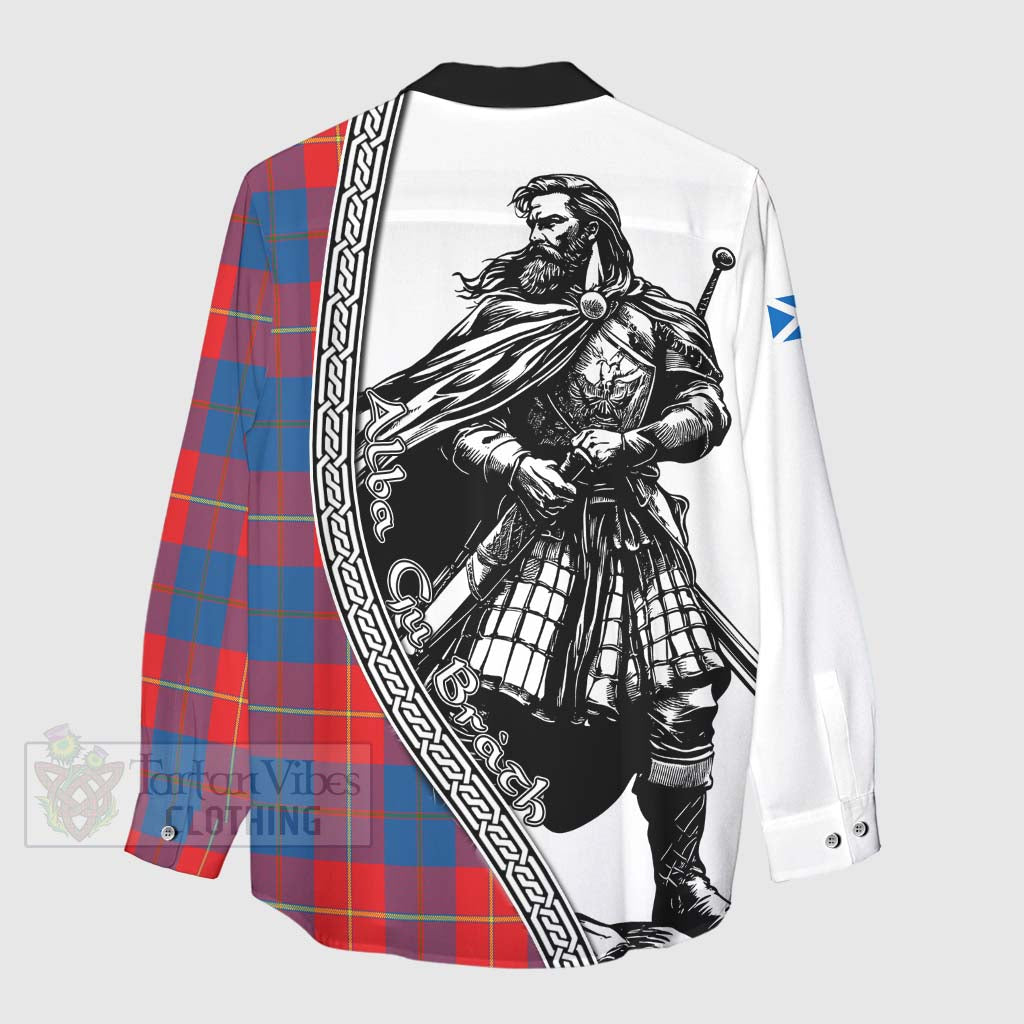 Tartan Vibes Clothing Blane Tartan Clan Crest Women's Casual Shirt with Highlander Warrior Celtic Style