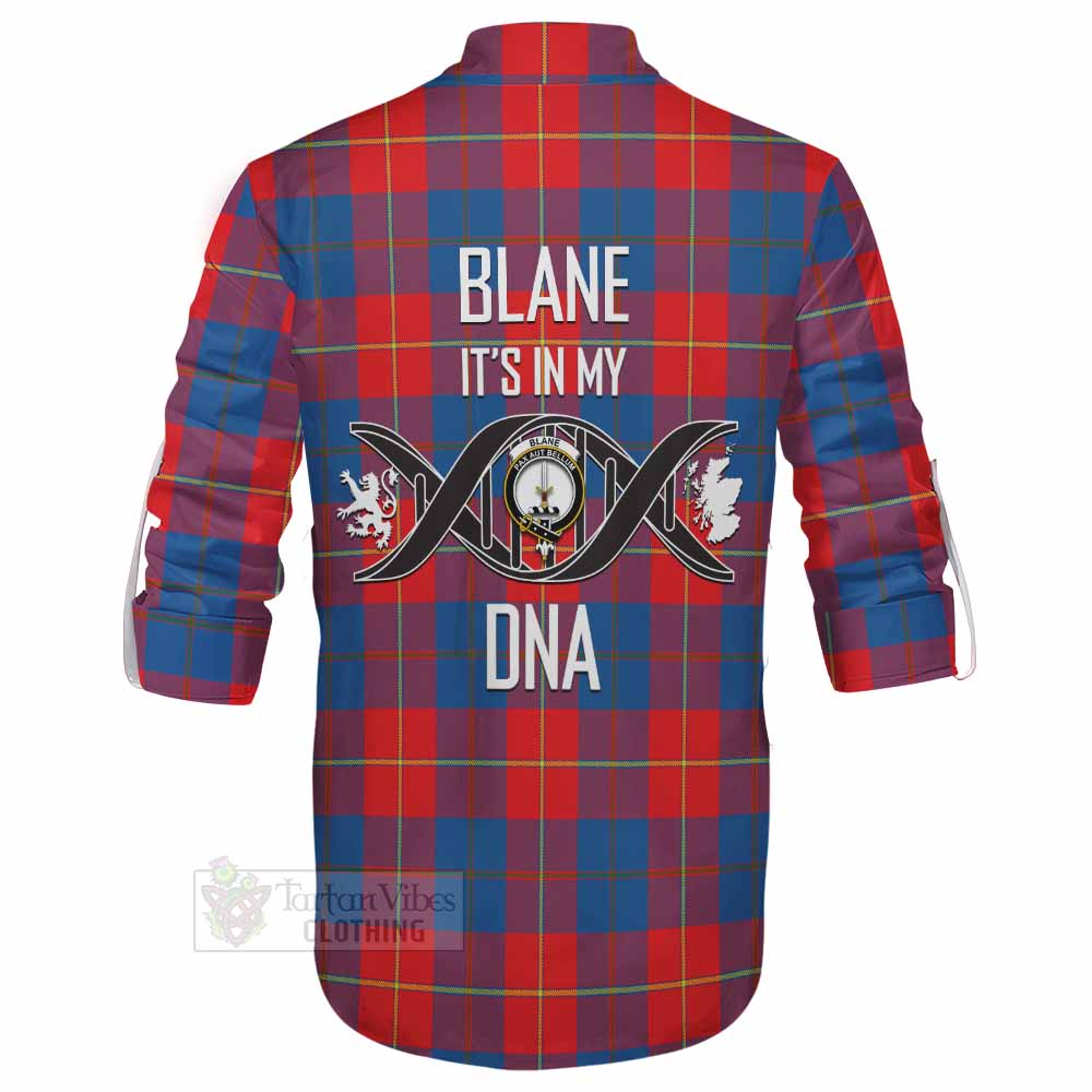 Tartan Vibes Clothing Blane Tartan Ghillie Kilt Shirt with Family Crest DNA In Me Style