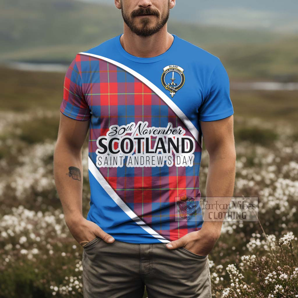 Tartan Vibes Clothing Blane Family Crest Tartan T-Shirt Celebrate Saint Andrew's Day in Style