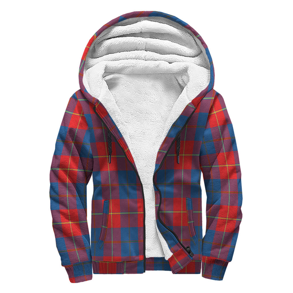 Blane Tartan Sherpa Hoodie with Family Crest - Tartanvibesclothing