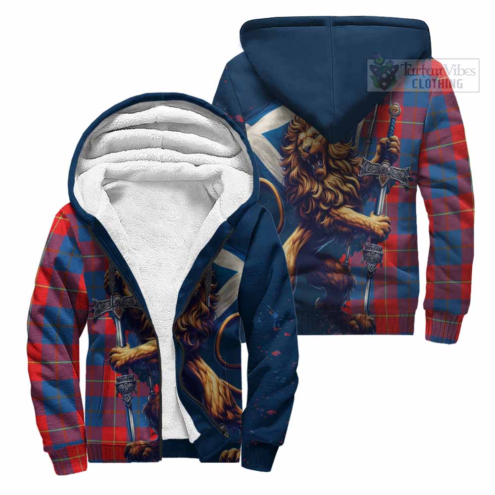 Tartan Vibes Clothing Blane Tartan Family Crest Sherpa Hoodie with Scottish Majestic Lion