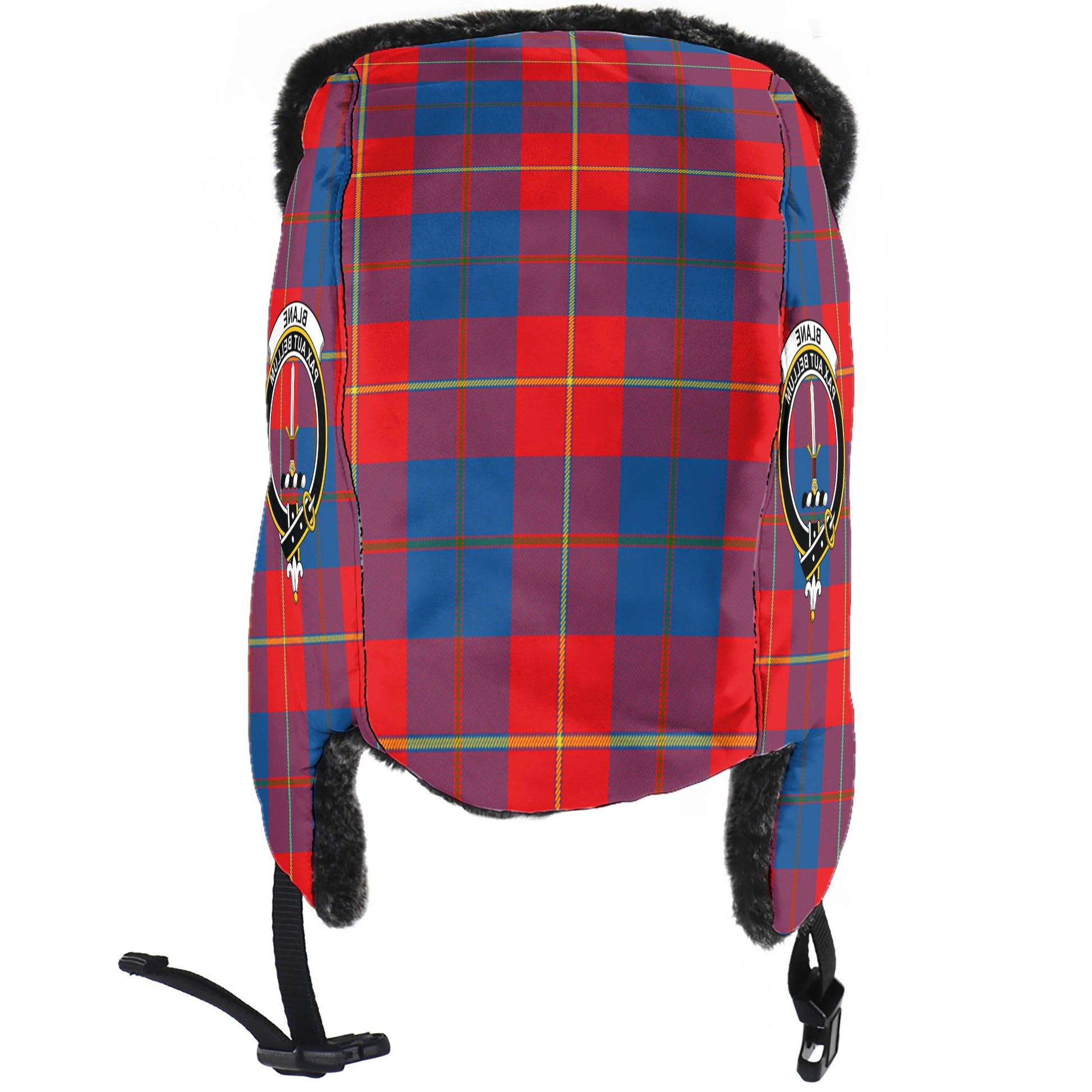 Blane Tartan Winter Trapper Hat with Family Crest - Tartanvibesclothing