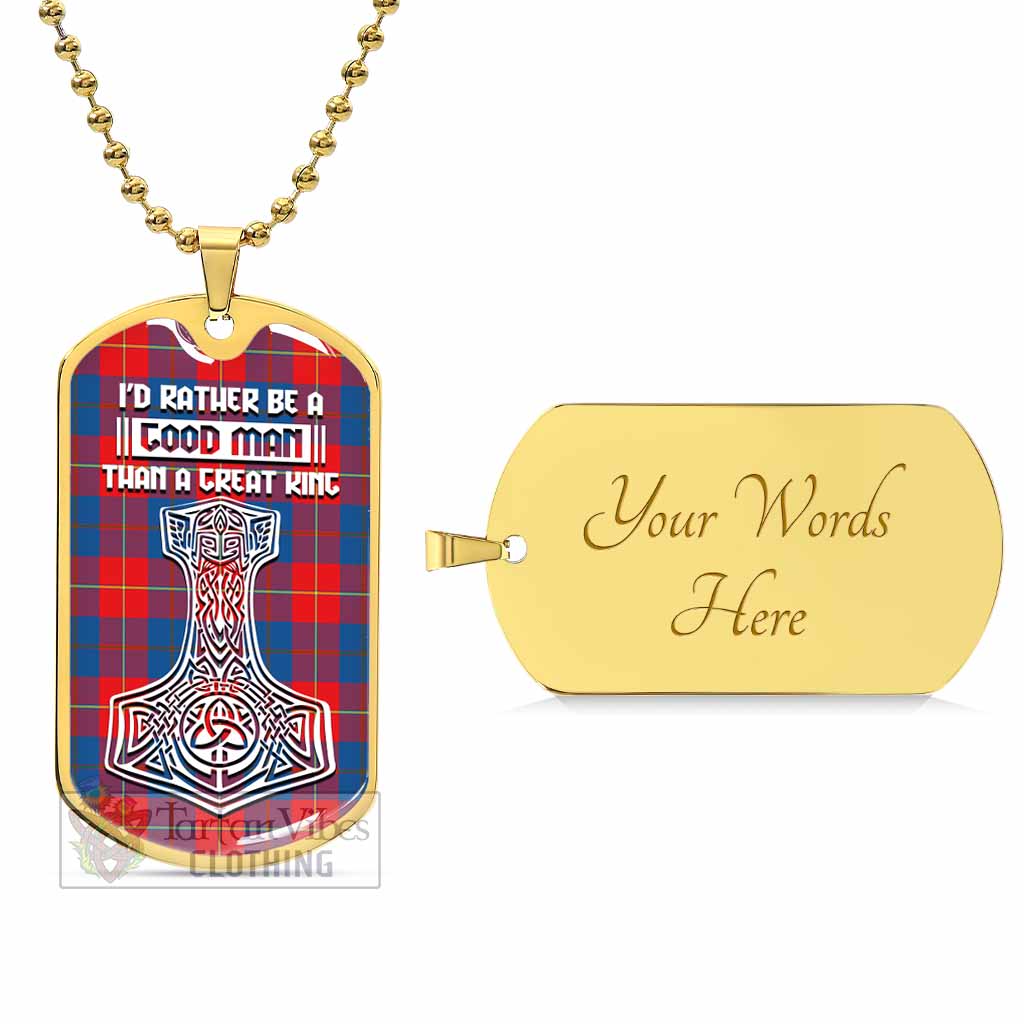 Tartan Vibes Clothing Blane Tartan Dog Tag Necklace Viking Mjolnir Style