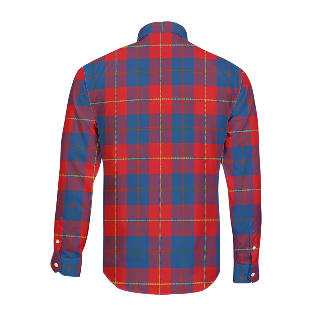 Blane Tartan Long Sleeve Button Up Shirt with Family Crest - Tartanvibesclothing