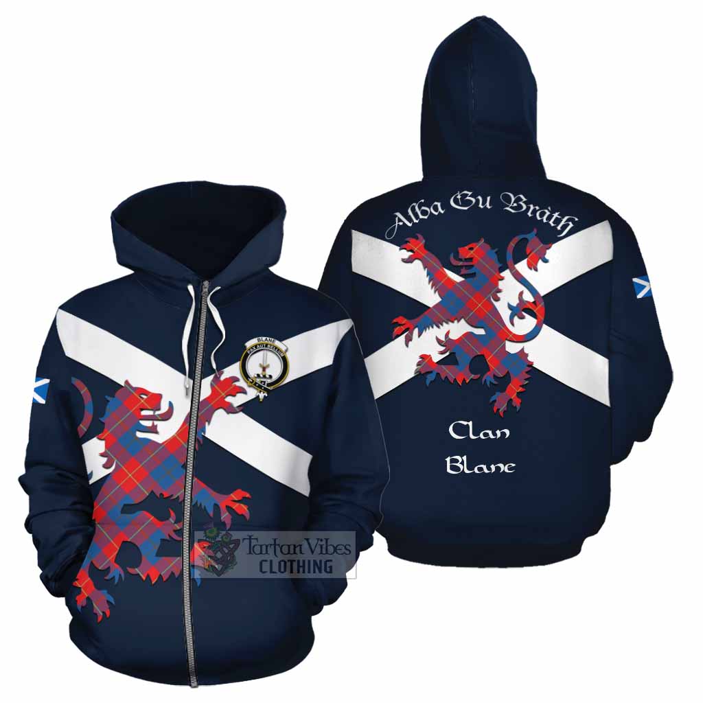 Tartan Vibes Clothing Blane Tartan Lion Rampant Cotton Hoodie Proudly Display Your Heritage with Alba Gu Brath and Clan Name