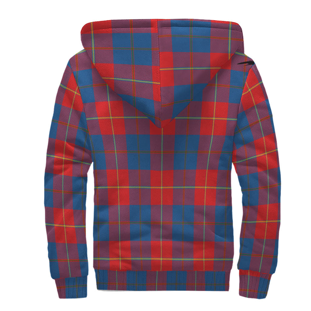 Blane Tartan Sherpa Hoodie with Family Crest - Tartanvibesclothing