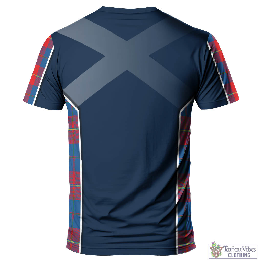 Tartan Vibes Clothing Blane Tartan T-Shirt with Family Crest and Scottish Thistle Vibes Sport Style