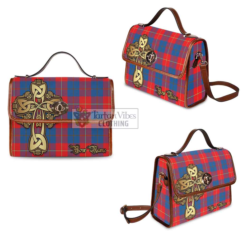 Tartan Vibes Clothing Blane Tartan Waterproof Canvas Bag Golden Thistle Celtic Cross Style