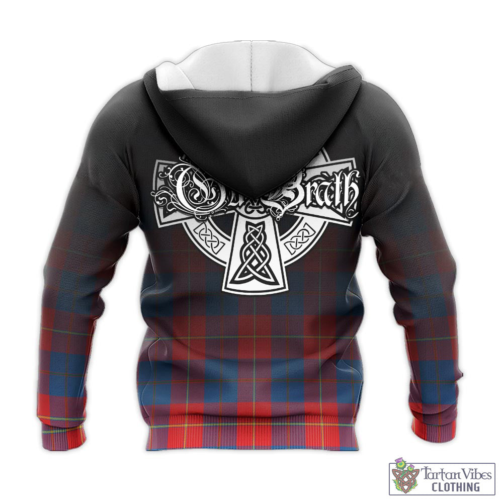 Tartan Vibes Clothing Blane Tartan Knitted Hoodie Featuring Alba Gu Brath Family Crest Celtic Inspired