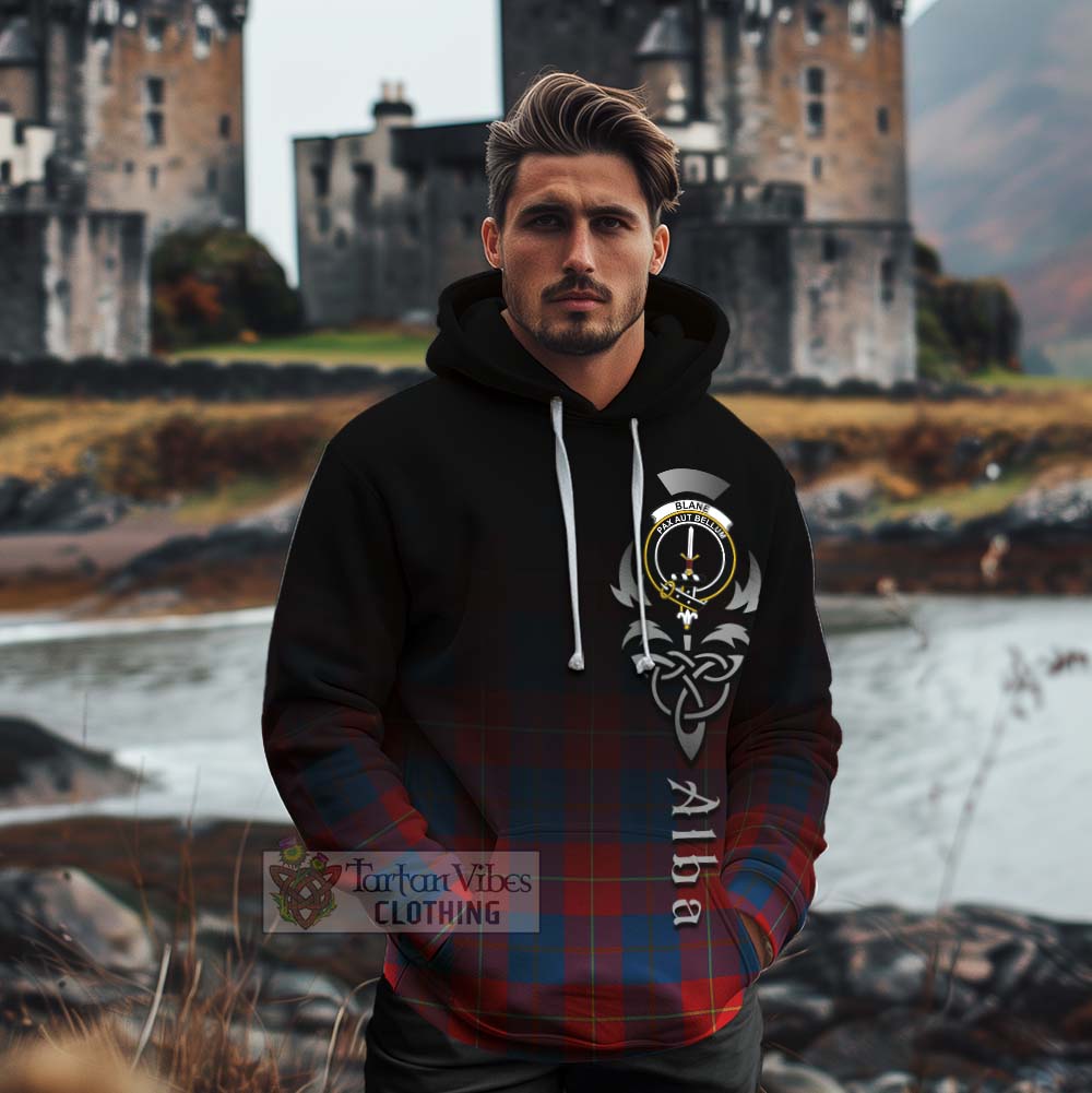 Tartan Vibes Clothing Blane Tartan Cotton Hoodie Featuring Alba Gu Brath Family Crest Celtic Inspired