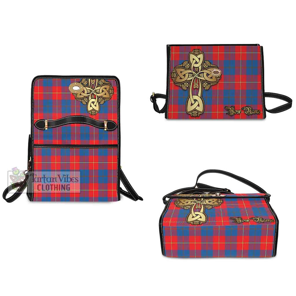 Tartan Vibes Clothing Blane Tartan Waterproof Canvas Bag Golden Thistle Celtic Cross Style