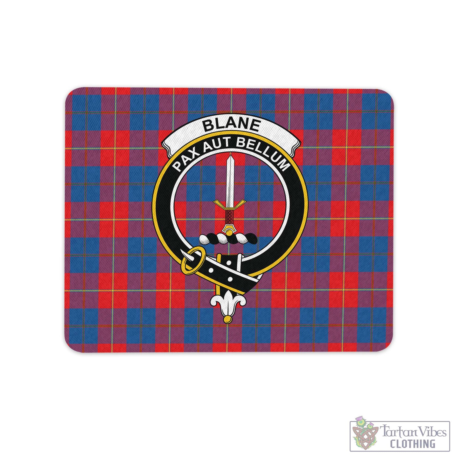 Tartan Vibes Clothing Blane Tartan Mouse Pad with Family Crest