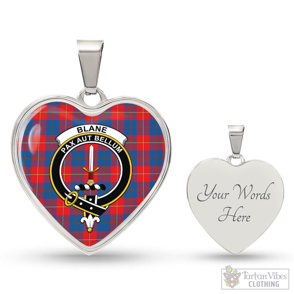 Tartan Vibes Clothing Blane Tartan Heart Necklace with Family Crest