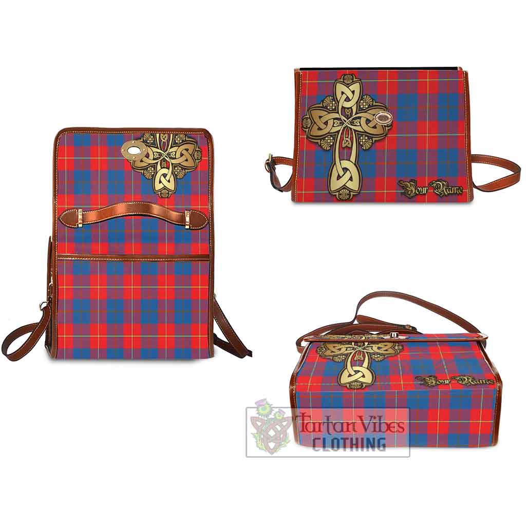 Tartan Vibes Clothing Blane Tartan Waterproof Canvas Bag Golden Thistle Celtic Cross Style