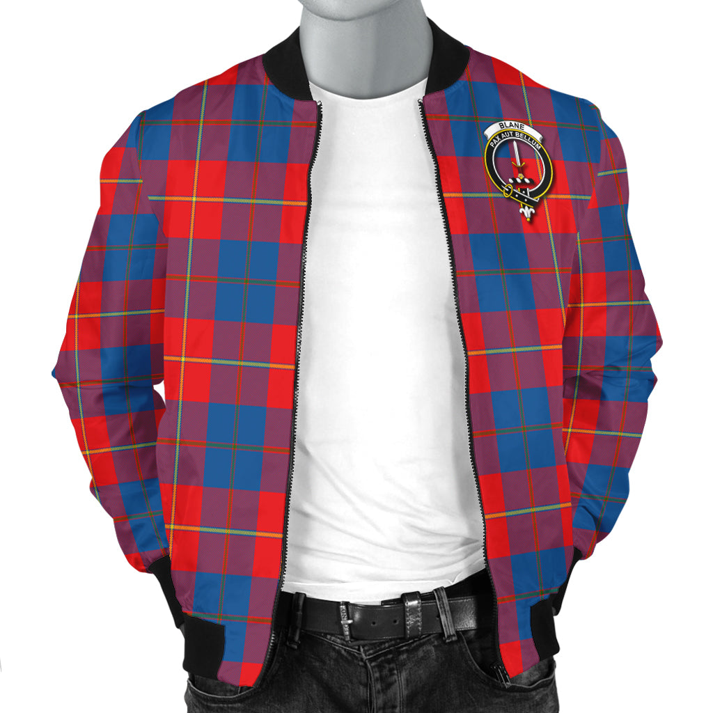 Blane Tartan Bomber Jacket with Family Crest - Tartanvibesclothing