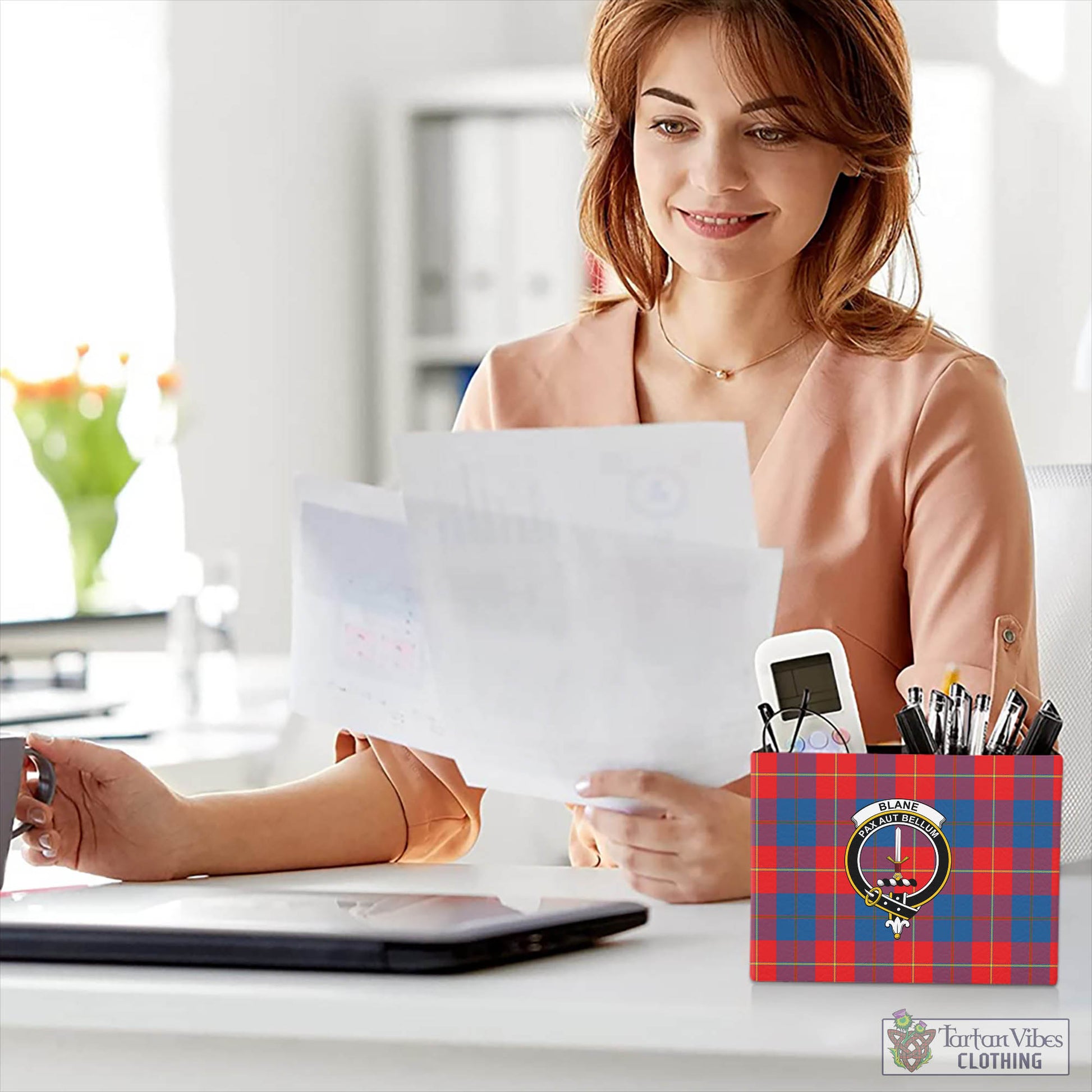 Tartan Vibes Clothing Blane Tartan Pen Holder with Family Crest