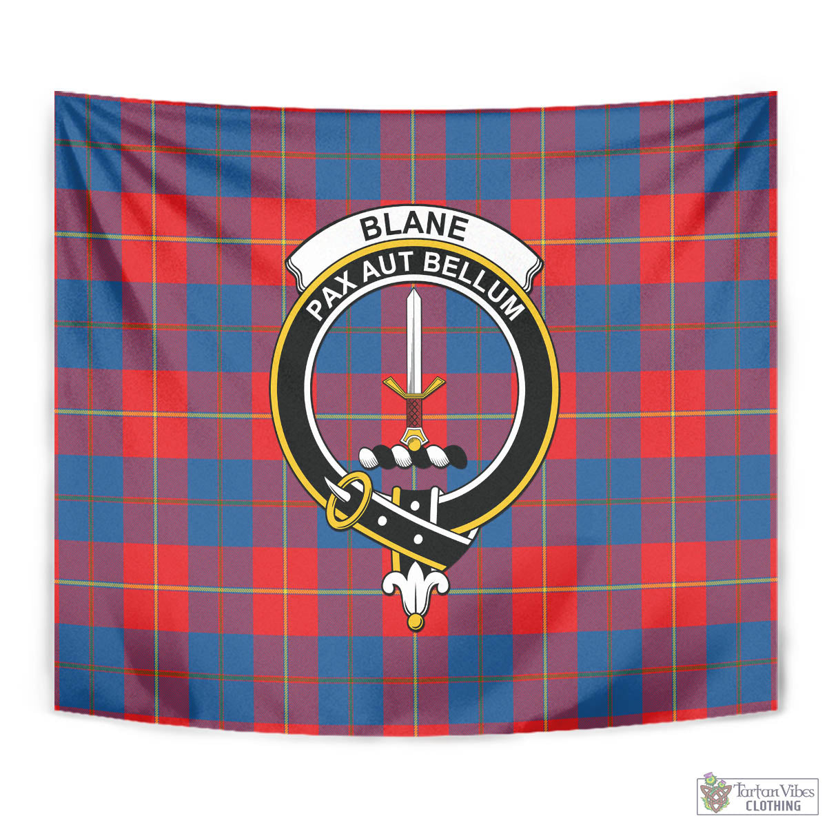 Tartan Vibes Clothing Blane Tartan Tapestry Wall Hanging and Home Decor for Room with Family Crest