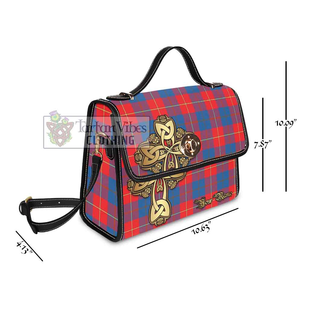 Tartan Vibes Clothing Blane Tartan Waterproof Canvas Bag Golden Thistle Celtic Cross Style