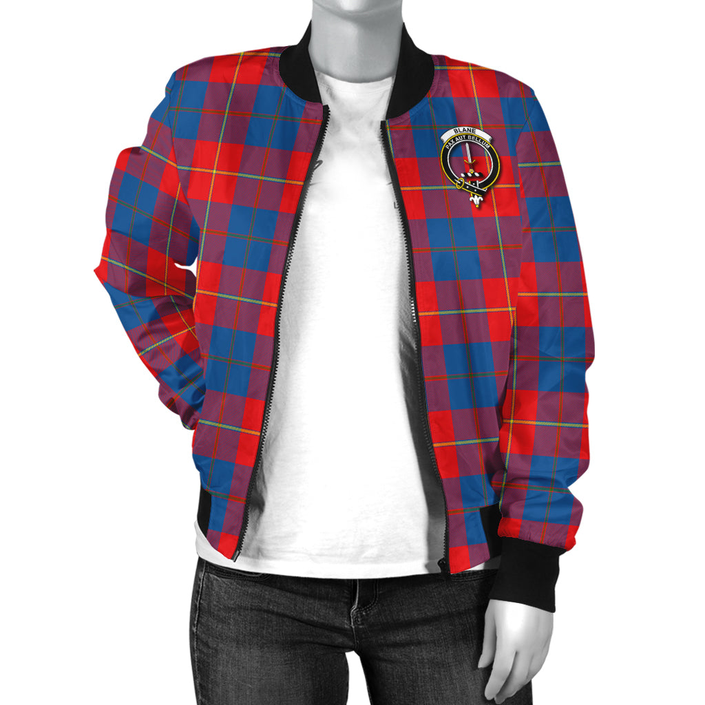 Blane Tartan Bomber Jacket with Family Crest - Tartanvibesclothing