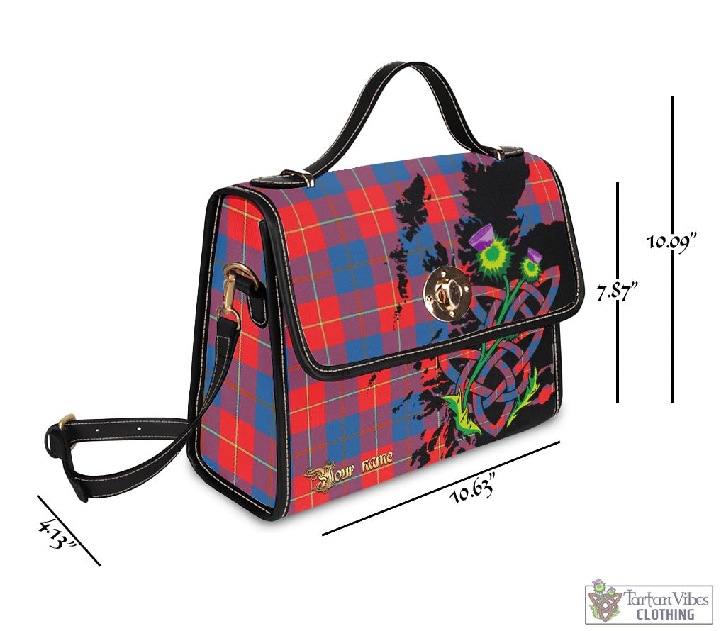 Tartan Vibes Clothing Blane Tartan Waterproof Canvas Bag with Scotland Map and Thistle Celtic Accents