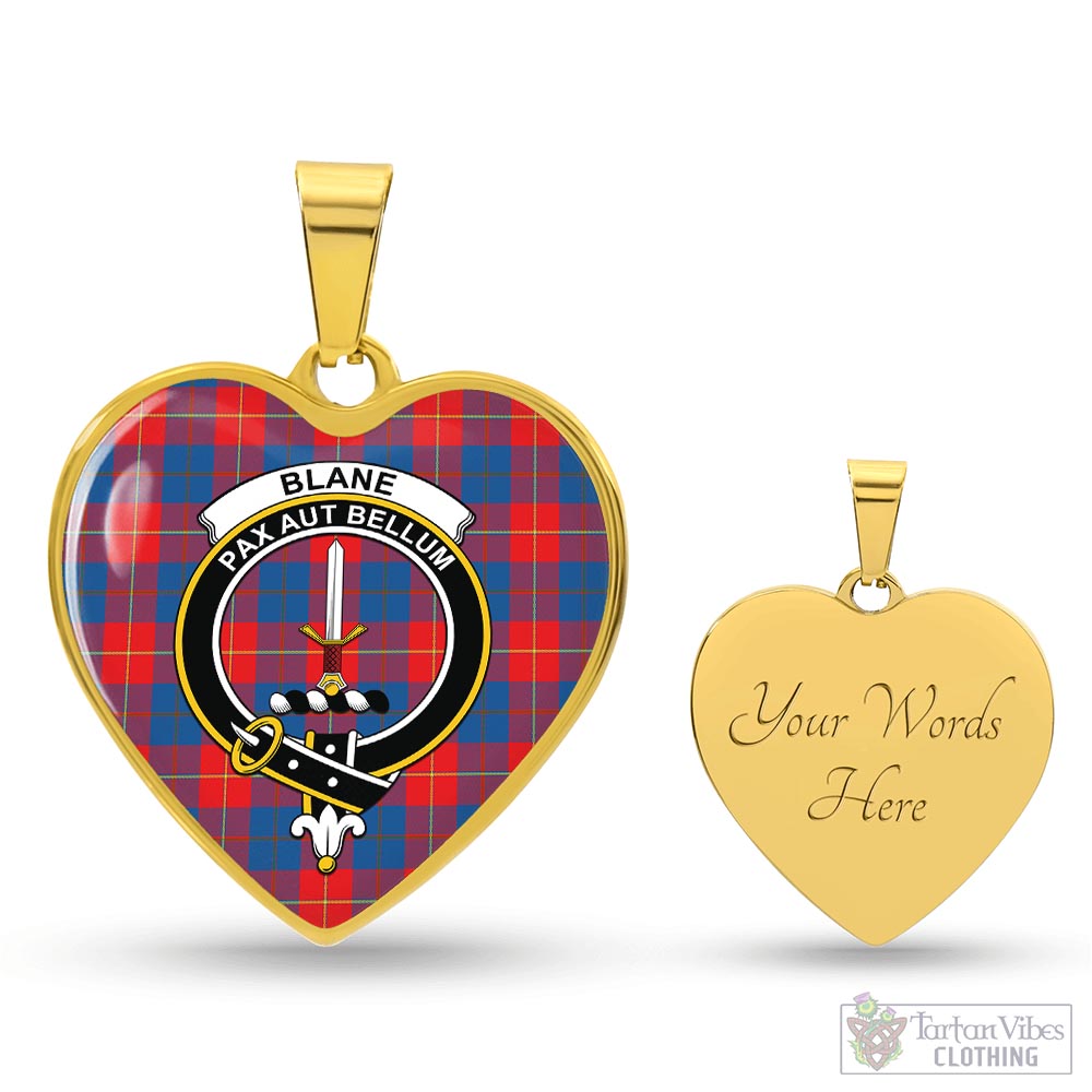 Tartan Vibes Clothing Blane Tartan Heart Necklace with Family Crest