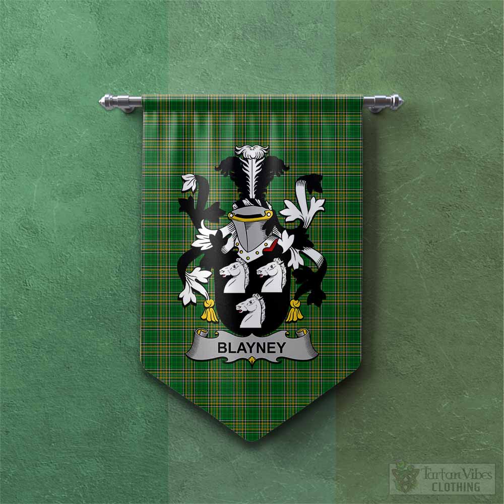 Blayney Irish Clan Tartan Gonfalon, Tartan Banner with Coat of Arms Chevron - Tartan Vibes Clothing