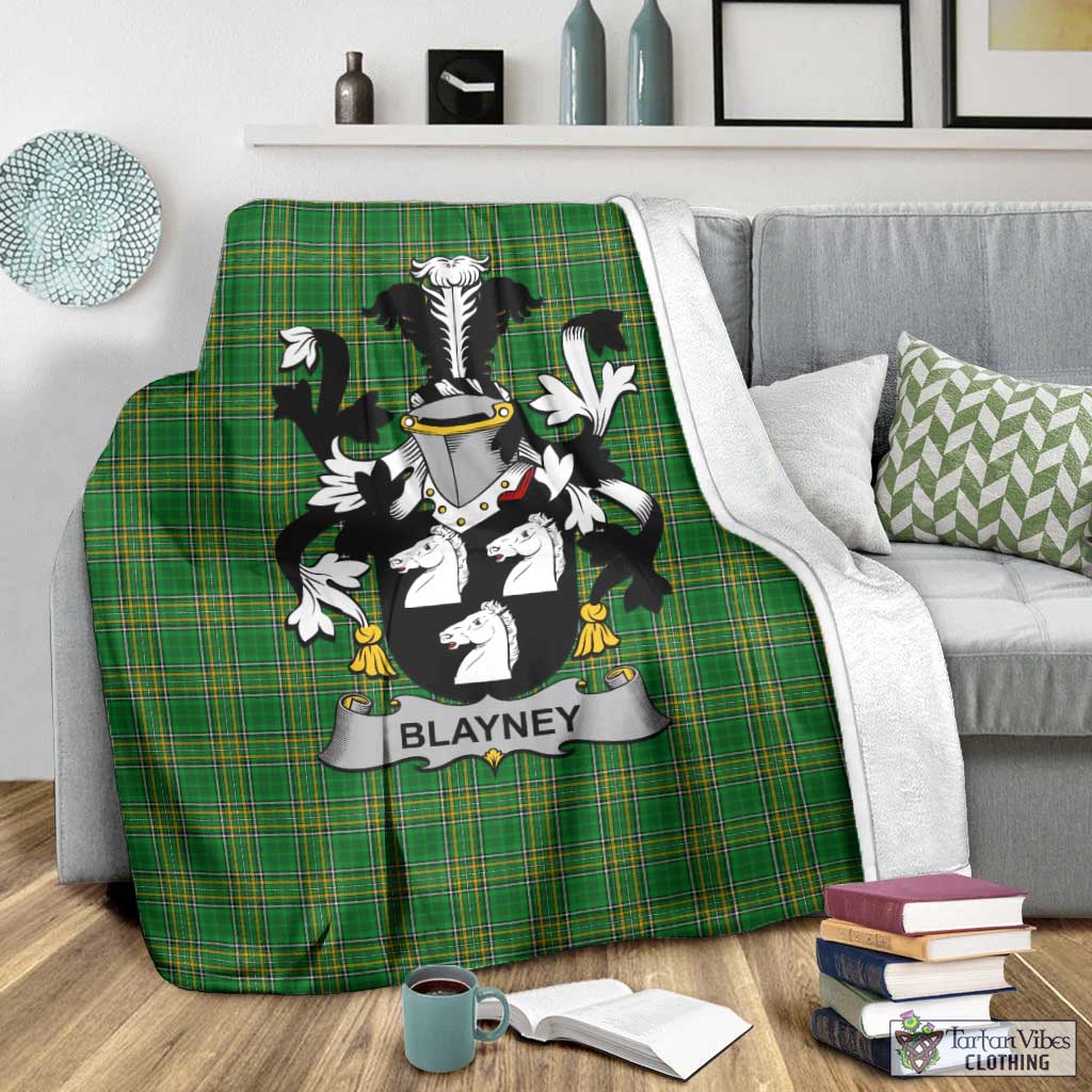 Blayney Irish Clan Tartan Blanket with Coat of Arms - Tartan Vibes Clothing