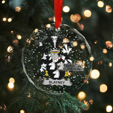 Blayney Irish Clan Christmas Glass Ornament with Coat of Arms - 2D-tartanvibesclothing