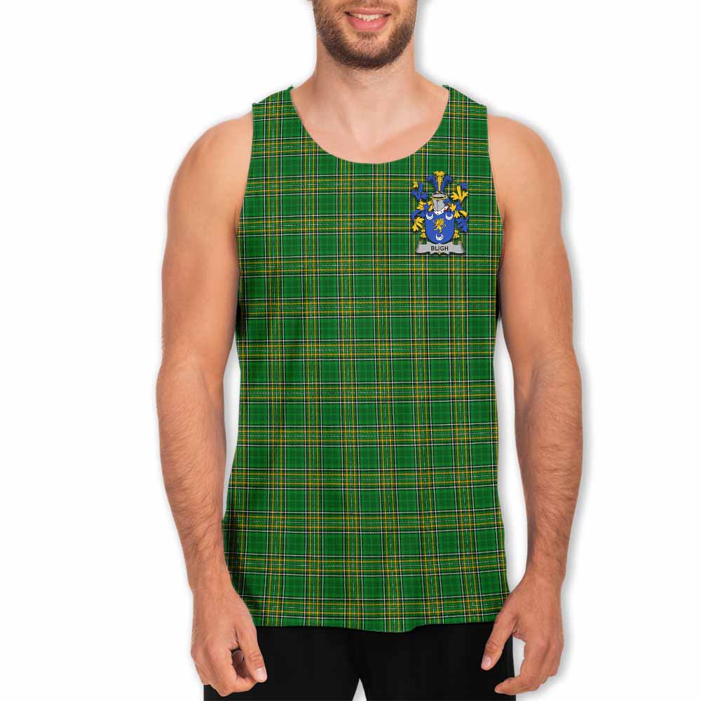 Tartan Vibes Clothing Bligh Irish Clan Tartan Men's Tank Top with Coat of Arms