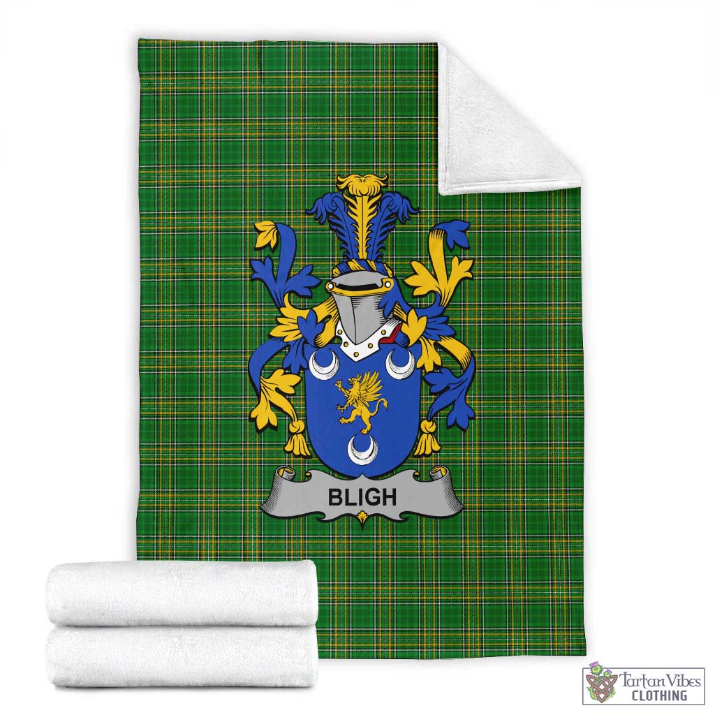 Bligh Irish Clan Tartan Blanket with Coat of Arms X-Large 59 x 79 inches 150 x 200 cm - Tartan Vibes Clothing