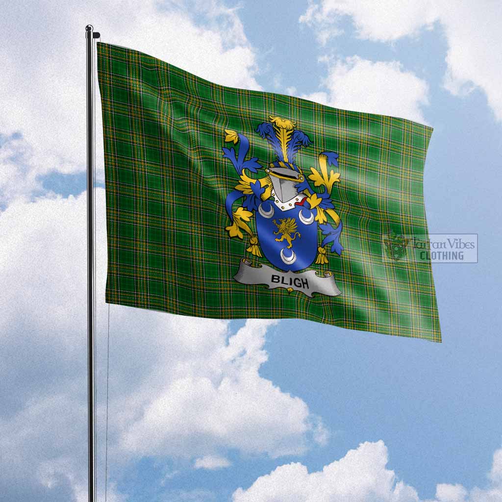 Tartan Vibes Clothing Bligh Irish Clan Flag with Coat of Arms