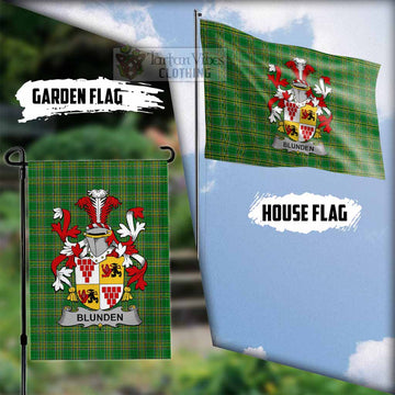 Blunden Irish Clan Tartan Flag with Coat of Arms