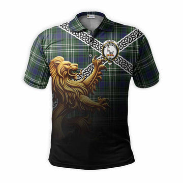 Blyth Crest Tartan Polo Shirt with Golden Lion Emblem Celtic Style Kid - Tartan Vibes Clothing