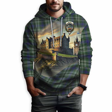 Blyth Tartan Family Crest Hoodie with Scottish Ancient Castle Style Pullover Hoodie - Tartan Vibes Clothing